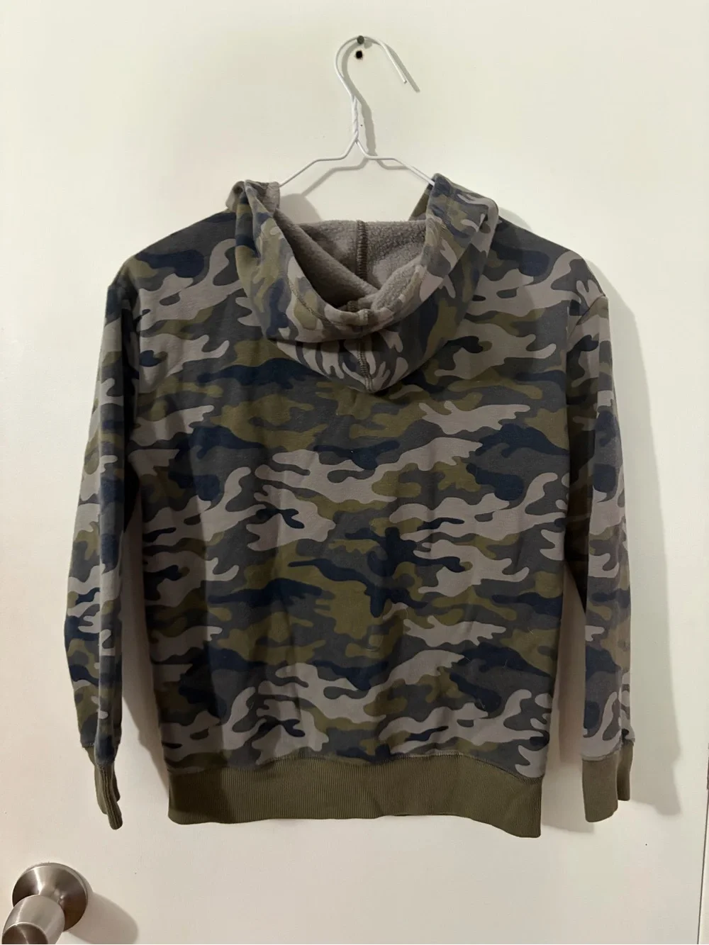 Boys Jumping Beans Size 10 Camo Zip-Up Hoodie Jacket Olive Green Tote15